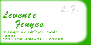 levente fenyes business card